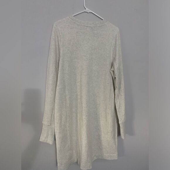 Athleta Coaster Luxe Sweatshirt Dress Long Sleeve Pockets Heather Gray Fog L - Picture 10 of 15